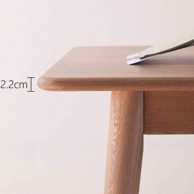 Table rectangulaire en bois de chêne, Table de salle à manger moderne avec 4 pieds pour Restaurant