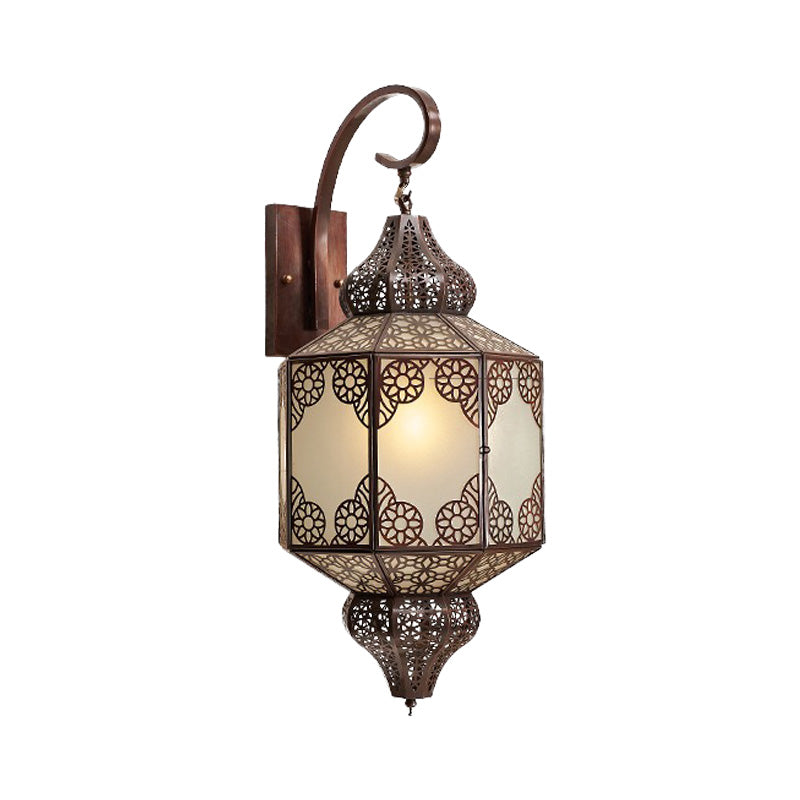 1 Kopf Metallic Leuchtenbeleuchtung traditionelle schwarze Laternen -Außenlampe im Freien