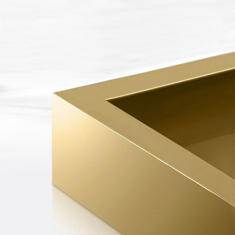 Mesa de comedor de piedra sinterizada de lujo tradicional mesa rectángulo con base de caballete dorado