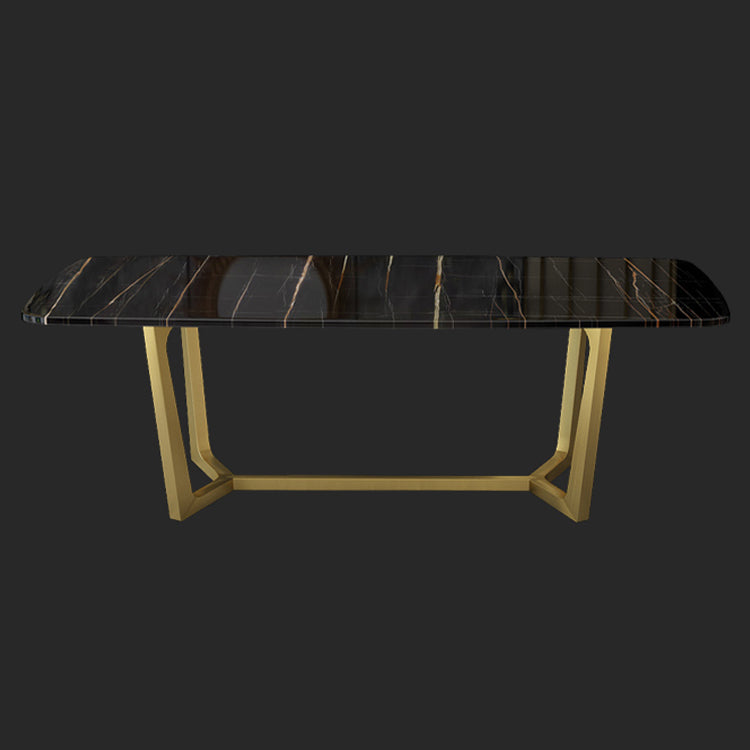 Traditionele luxe rechthoekige eetkamertafel Gesinterde stenen tafel met schraagonderstel