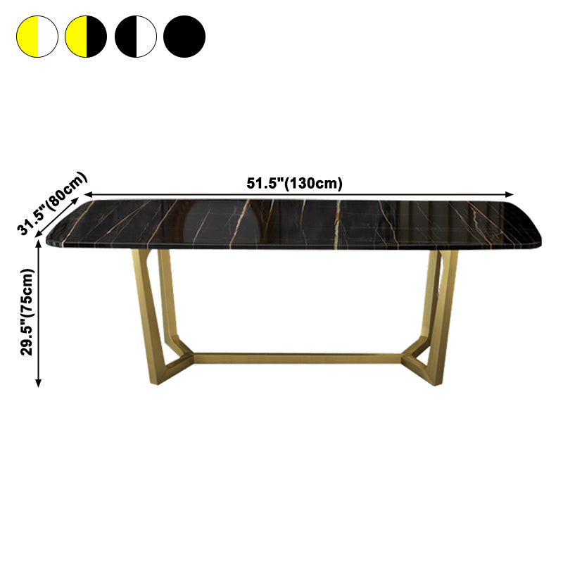 Traditionele luxe rechthoekige eetkamertafel Gesinterde stenen tafel met schraagonderstel