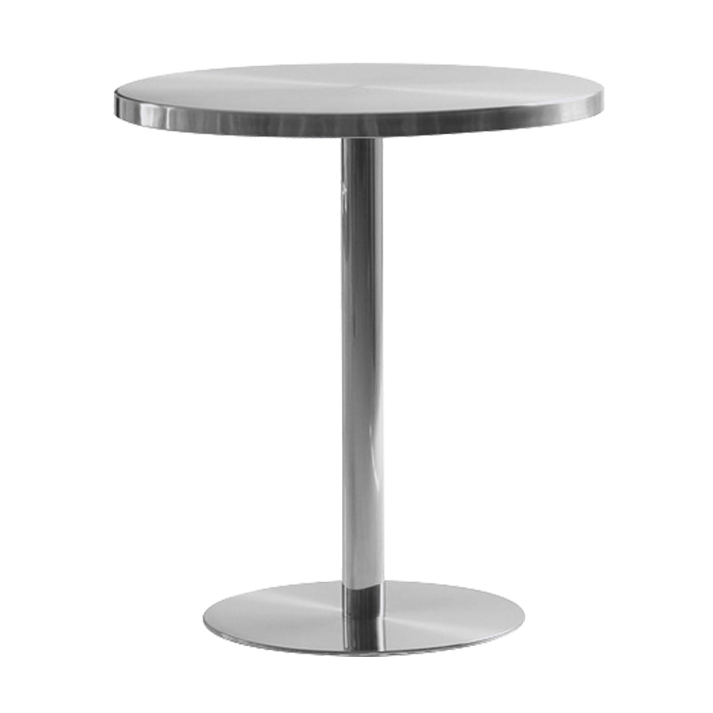 Industrial Dining Room Table Stainless Steel Table with Pedestal Table for Home Kitchen Dinner
