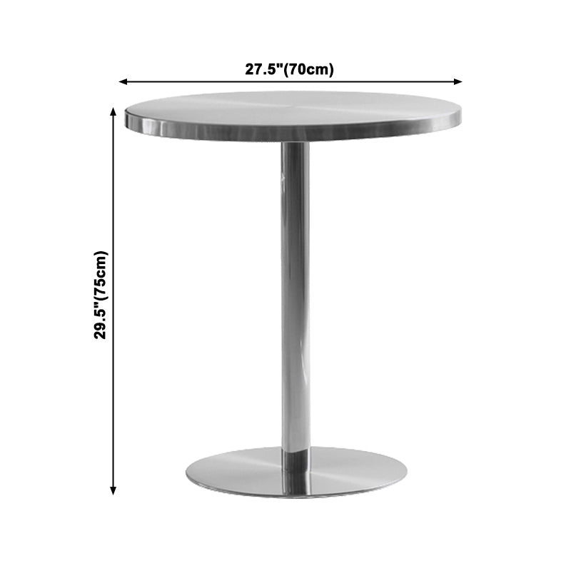 Industrial Dining Room Table Stainless Steel Table with Pedestal Table for Home Kitchen Dinner