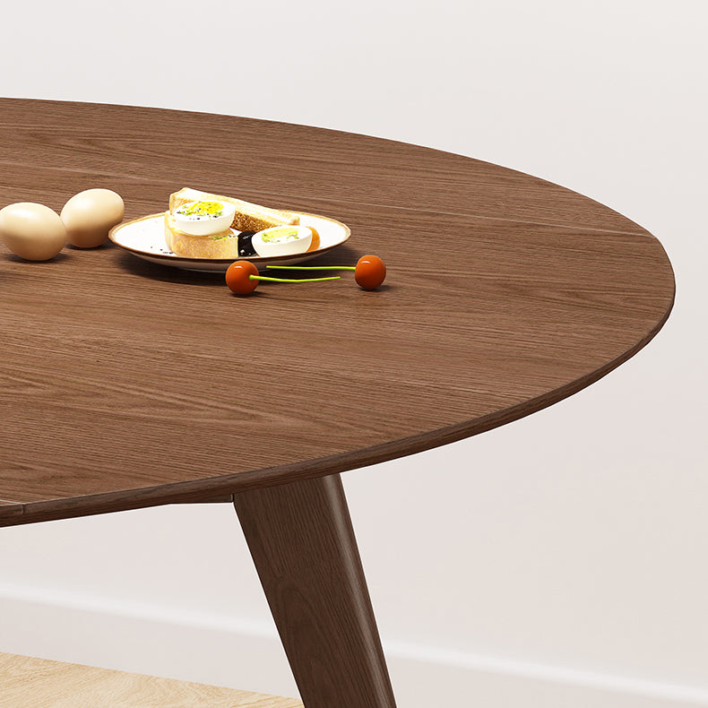Table à manger ronde extensible pour restaurant Table moderne en bois d'hévéa avec 4 pieds