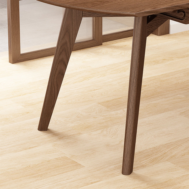 Table à manger ronde extensible pour restaurant Table moderne en bois d'hévéa avec 4 pieds