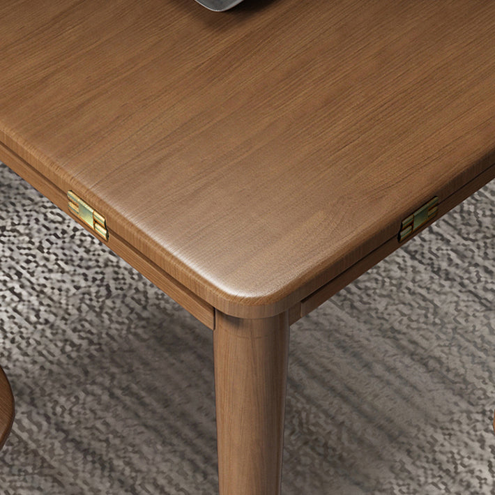 Extendable Round Dining Table Modern Adjustable Square Wooden Table with 4 Legs