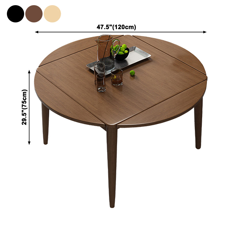 Extendable Round Dining Table Modern Adjustable Square Wooden Table with 4 Legs