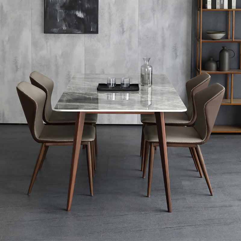 Eettafel van gesinterd steenblad voor restaurant Industriële keukentafel met 4 poten