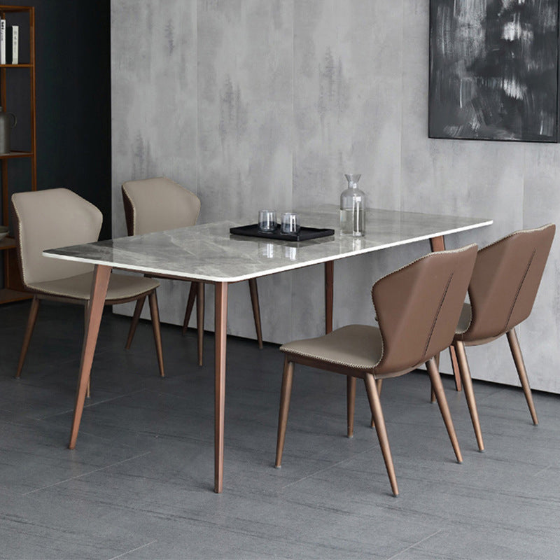 Eettafel van gesinterd steenblad voor restaurant Industriële keukentafel met 4 poten