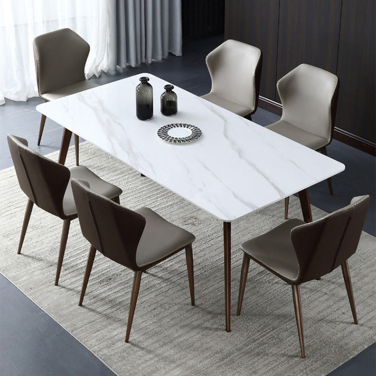 Eettafel van gesinterd steenblad voor restaurant Industriële keukentafel met 4 poten