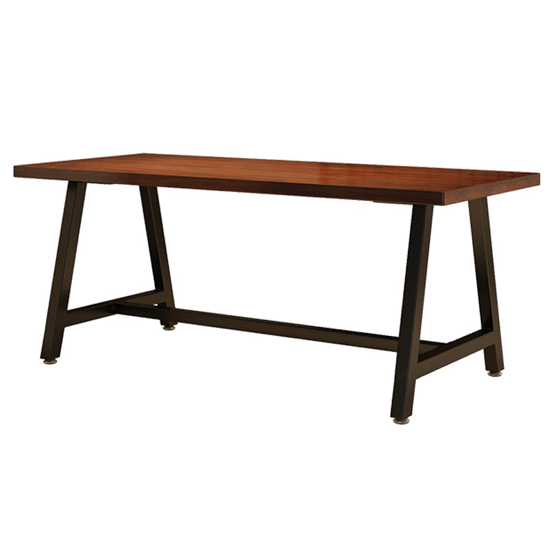 Industriële rechthoek eetkamer tafel dennen vaste houten tafel met schroefbasis