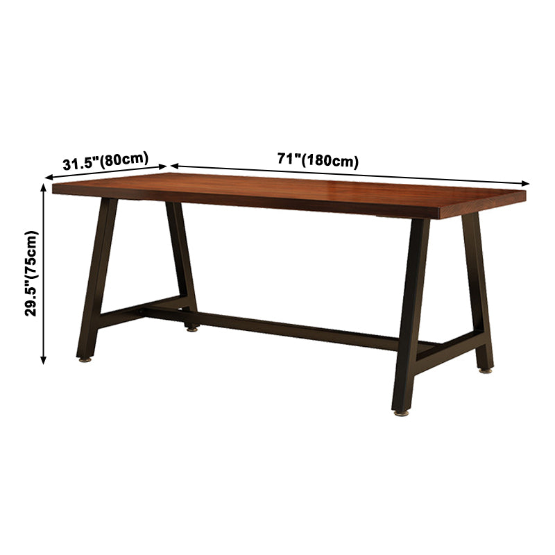 Industriële rechthoek eetkamer tafel dennen vaste houten tafel met schroefbasis