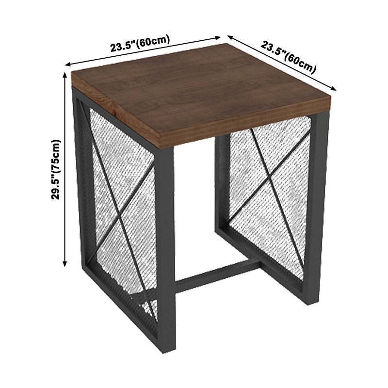 Table à manger industrielle en bois massif de pin avec base à tréteaux pour dîner de cuisine à domicile