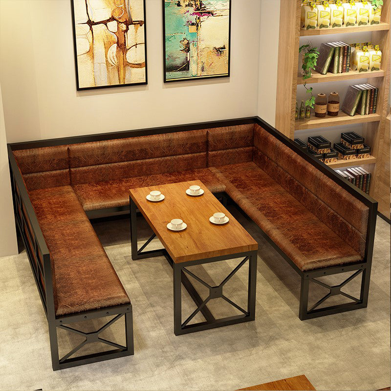 Industrial Rectangle Dining Room Table Solid Wood Table with Trestle Base for Home Kitchen Dinner