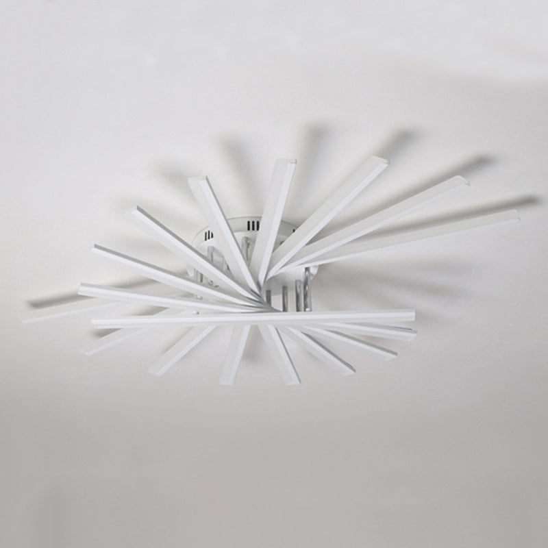 Plafonnier LED linéaire en acrylique, simplicité moderne, montage encastré en fer laqué pour salon