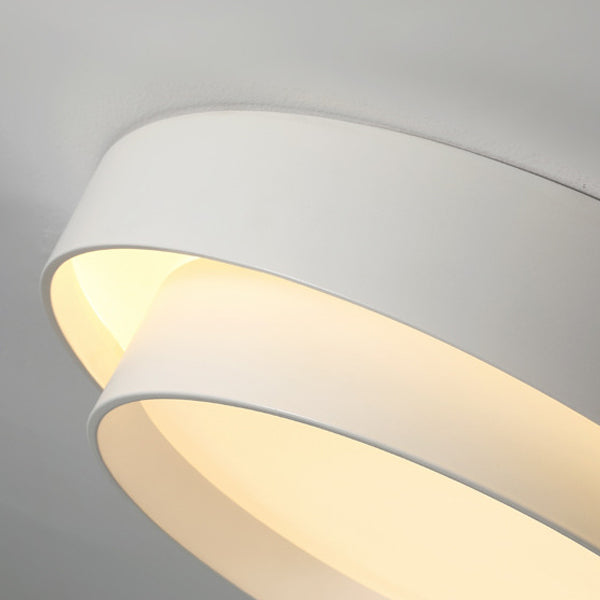 Modern Creative Circular LED Ceiling Light Lacquered Iron Flush Mount with Acrylic Shade