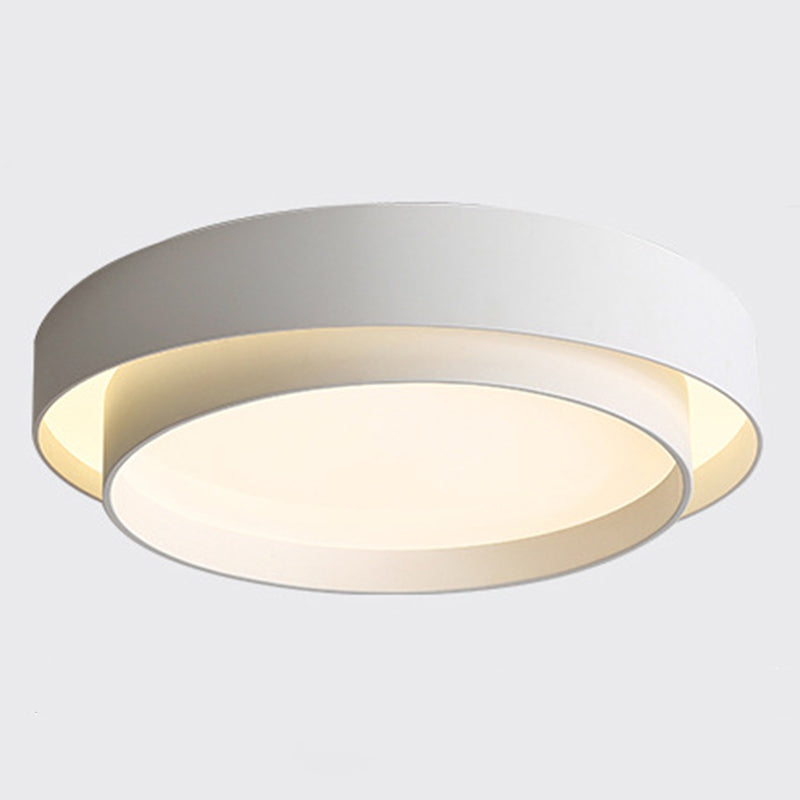 Modern Creative Circular LED Ceiling Light Lacquered Iron Flush Mount with Acrylic Shade