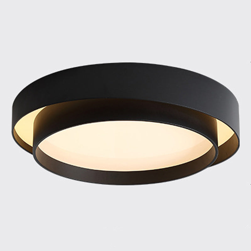 Modern Creative Circular LED Ceiling Light Lacquered Iron Flush Mount with Acrylic Shade