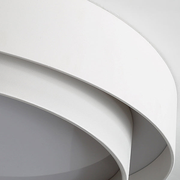 Modern Creative Circular LED Ceiling Light Lacquered Iron Flush Mount with Acrylic Shade