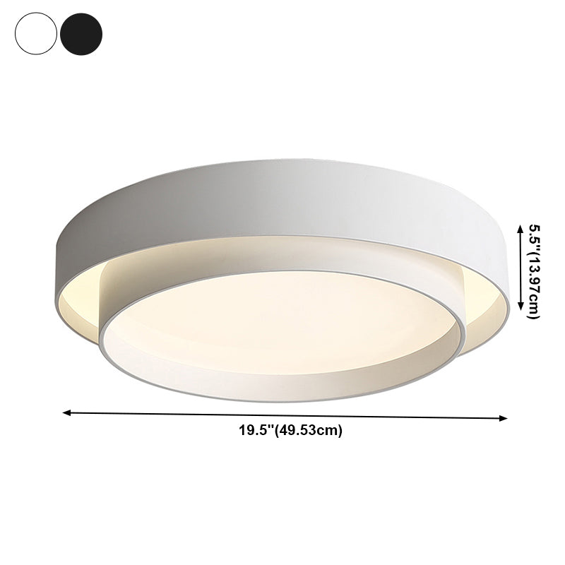 Modern Creative Circular LED Ceiling Light Lacquered Iron Flush Mount with Acrylic Shade