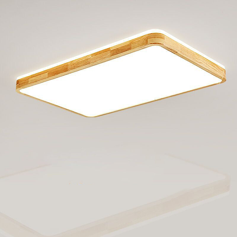 Geometrievorm LED-plafondlamp Modern hout 1-lichts inbouw voor slaapkamergang