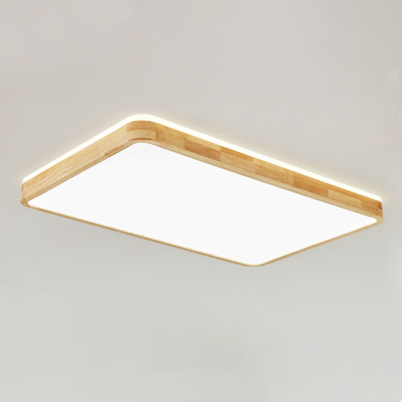 Geometrievorm LED-plafondlamp Modern hout 1-lichts inbouw voor slaapkamergang