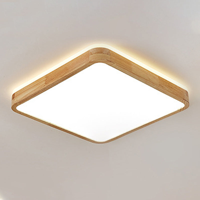 Geometrievorm LED-plafondlamp Modern hout 1-lichts inbouw voor slaapkamergang