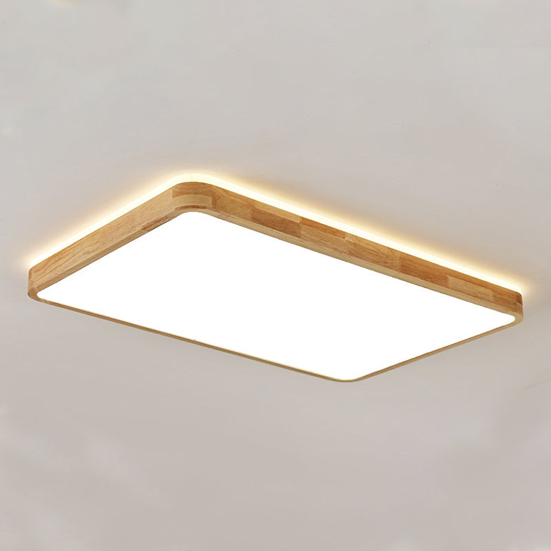 Geometrievorm LED-plafondlamp Modern hout 1-lichts inbouw voor slaapkamergang