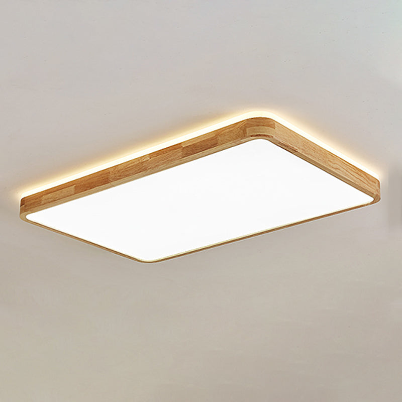 Geometrievorm LED-plafondlamp Modern hout 1-lichts inbouw voor slaapkamergang