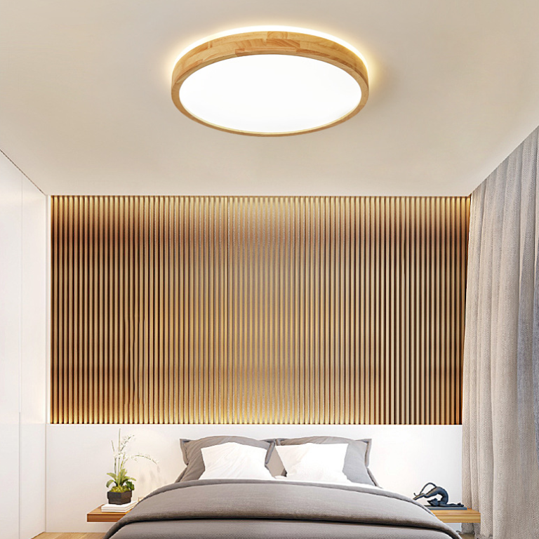 Geometrievorm LED-plafondlamp Modern hout 1-lichts inbouw voor slaapkamergang