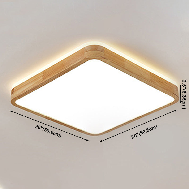 Geometrievorm LED-plafondlamp Modern hout 1-lichts inbouw voor slaapkamergang