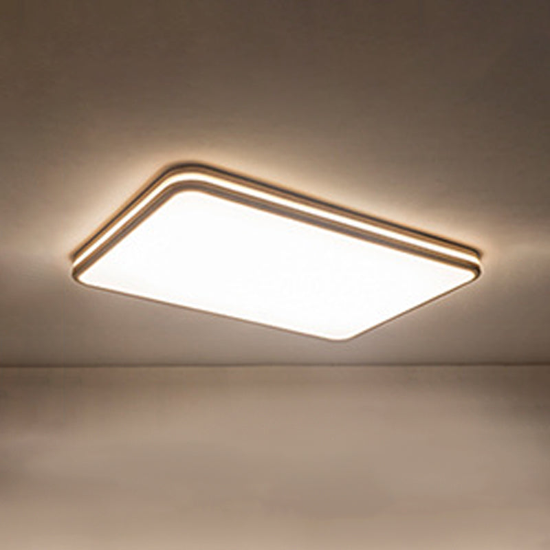 Geometry Shape LED Ceiling Lamp Modern Wood 1 Light Flush Mount for Dining Room Aisle