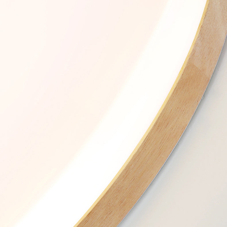 Round Shape LED Ceiling Lamp Modern Wood 1 Light Flush Mount for Aisle Dining Room