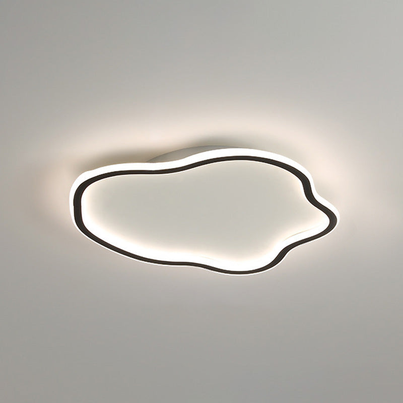Modern Minimalist Cloud LED Flush Mount Wrought Iron Ceiling Fixture with Acrylic Shade