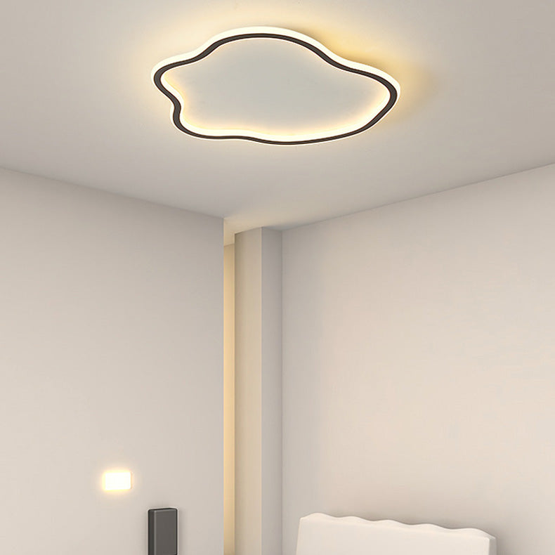 Modern Minimalist Cloud LED Flush Mount Wrought Iron Ceiling Fixture with Acrylic Shade