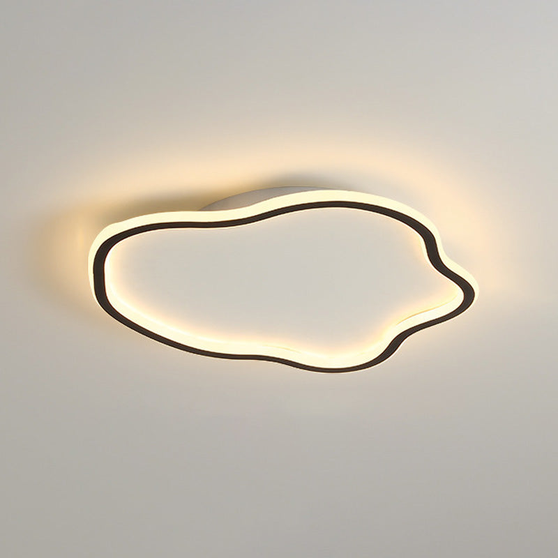 Modern Minimalist Cloud LED Flush Mount Wrought Iron Ceiling Fixture with Acrylic Shade