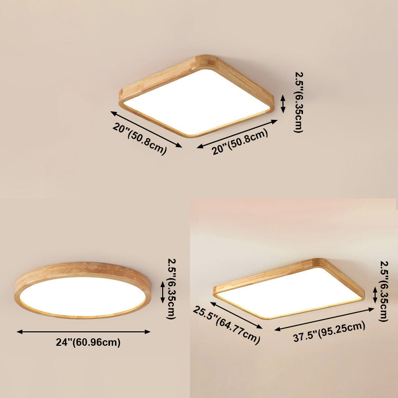 Modern Simple Style Geometric Flush Mount Lighting Wooden Flush Ceiling Light