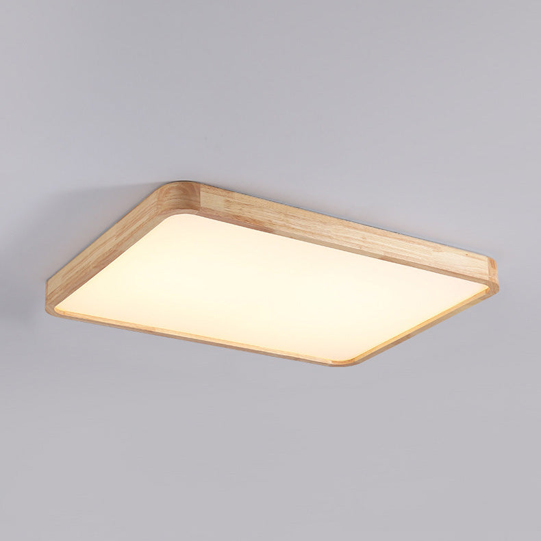 Modern Simple Style Geometric Flush Mount Lighting Wooden Flush Ceiling Light