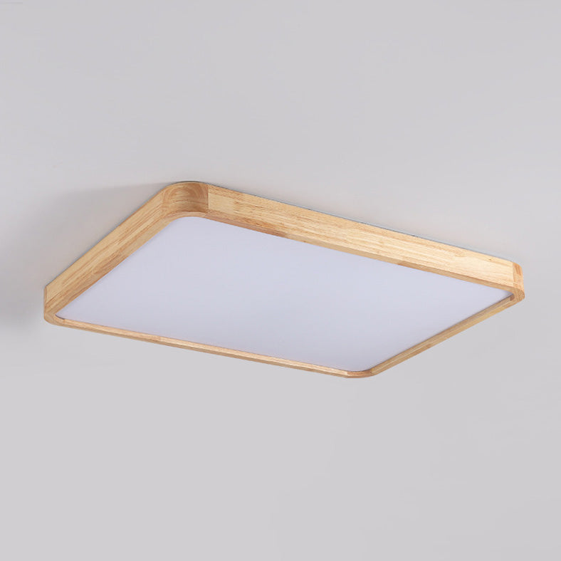 Modern Simple Style Geometric Flush Mount Lighting Wooden Flush Ceiling Light