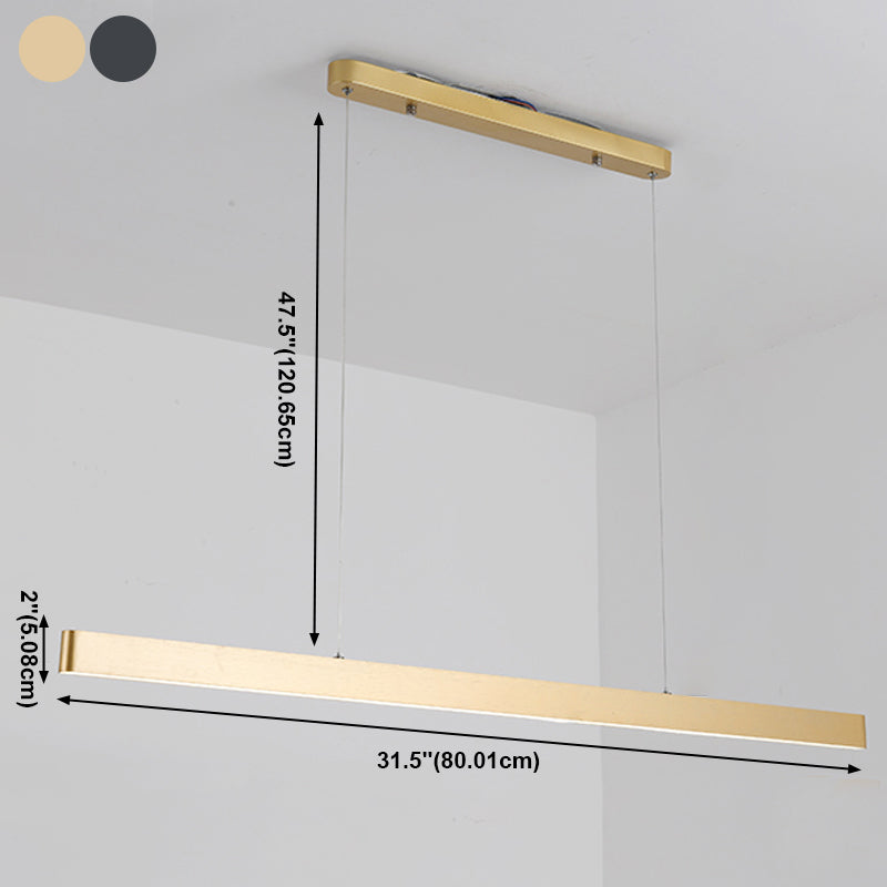 Lustres d'île linéaire contemporains lumières luminaires de lustre en métal