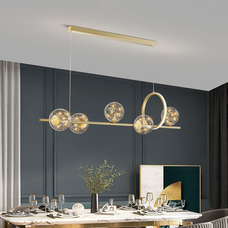 Sphere Pendant Chandelier Modern Glass Island Chandelier for Dining Room