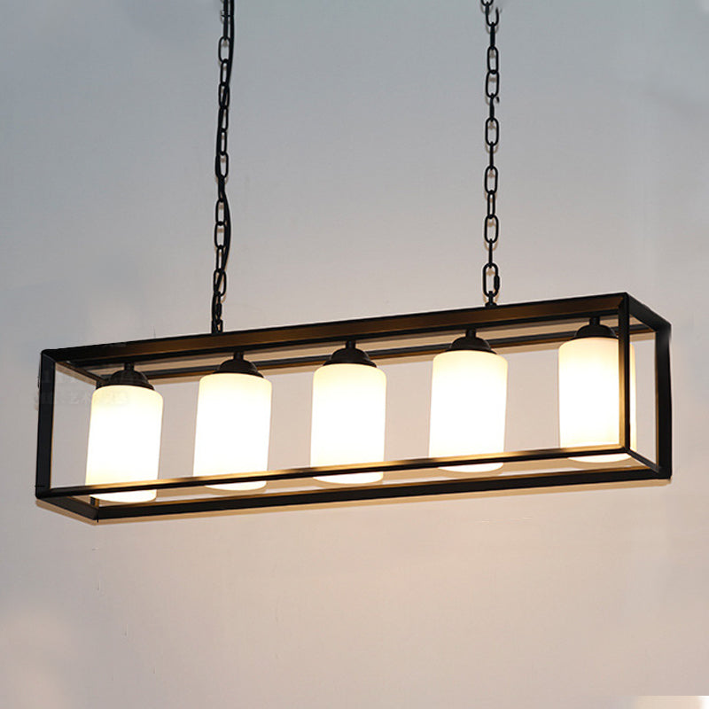 Éclairage d'îlot de cuisine industrielle Rectangle Metal Island Chandelier