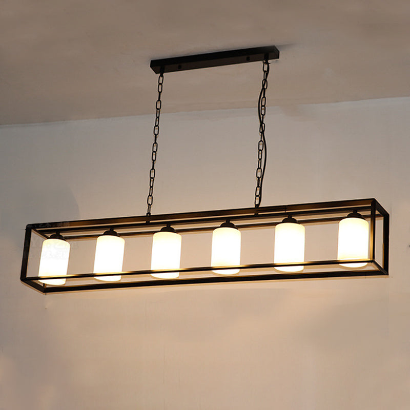 Éclairage d'îlot de cuisine industrielle Rectangle Metal Island Chandelier