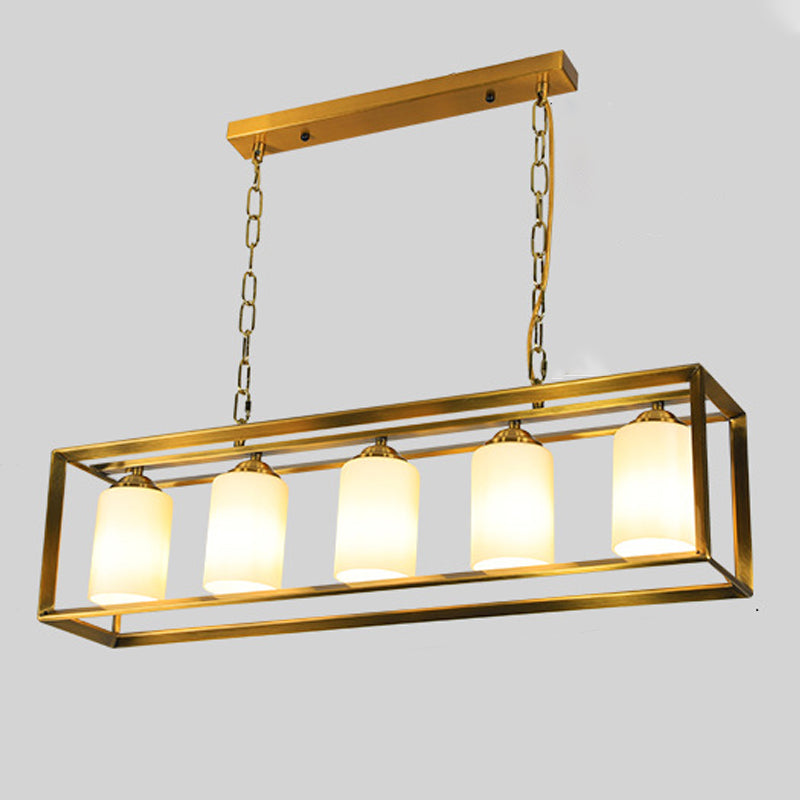 Éclairage d'îlot de cuisine industrielle Rectangle Metal Island Chandelier