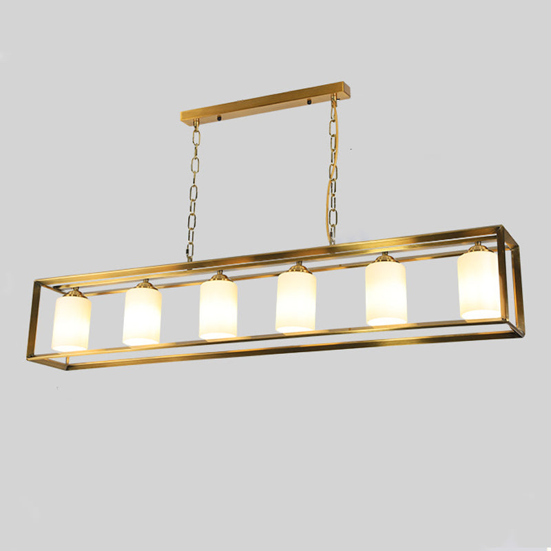 Éclairage d'îlot de cuisine industrielle Rectangle Metal Island Chandelier