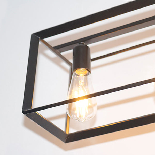 Éclairage d'îlot de cuisine industrielle Rectangle Metal Island Chandelier
