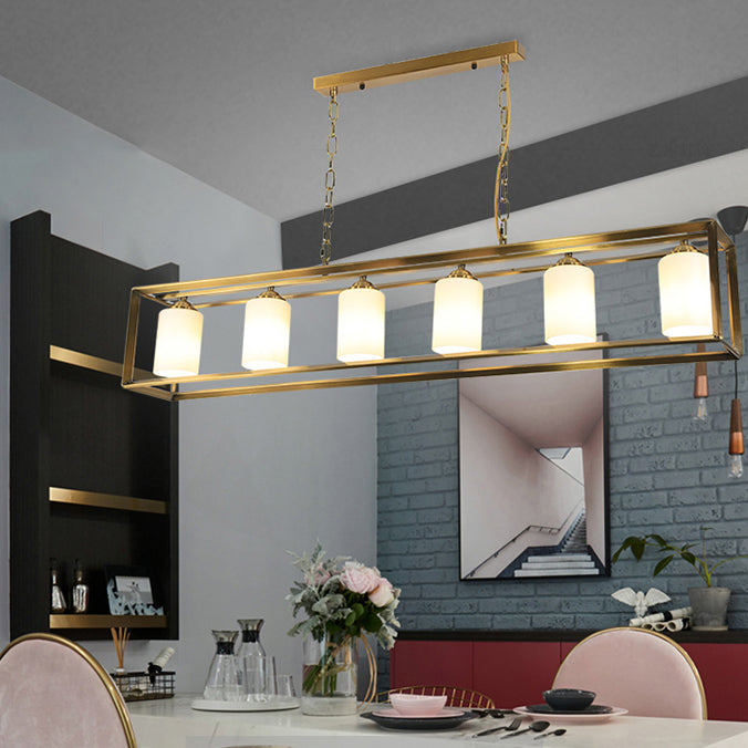 Éclairage d'îlot de cuisine industrielle Rectangle Metal Island Chandelier