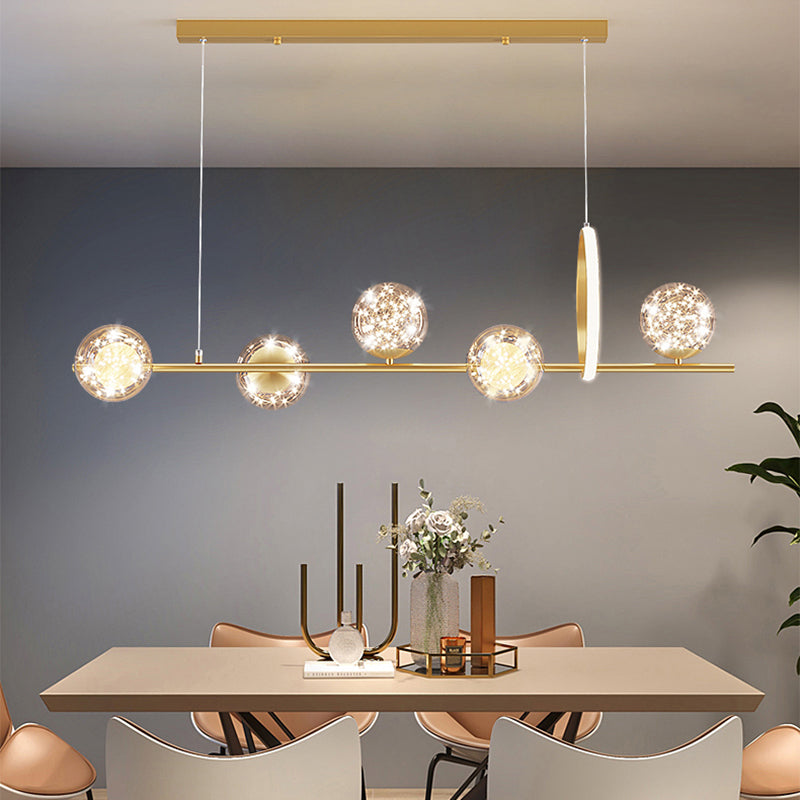 Modern Globe Chandeliers Island Lights Glass 6 Light Globe Chandeliers