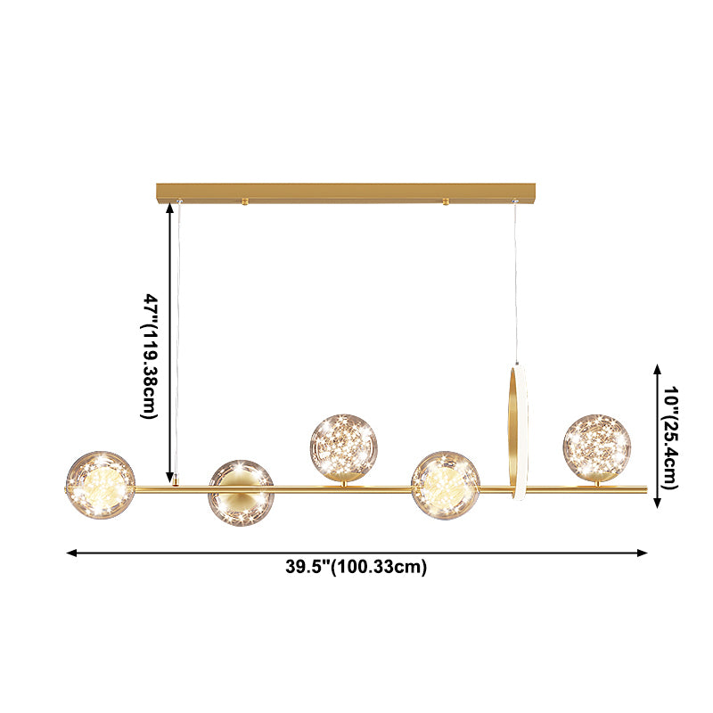 Modern Globe Chandeliers Island Lights Glass 6 Light Globe Chandeliers