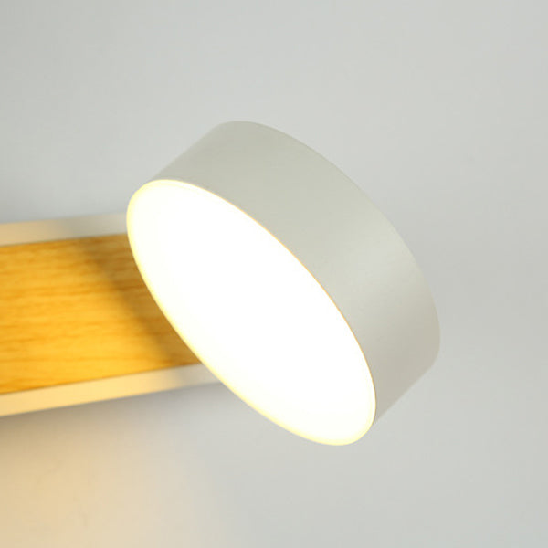 Geometric Shade 1-Light Wall Sconce Modern Style Wooden Wall Mount Light Fixture